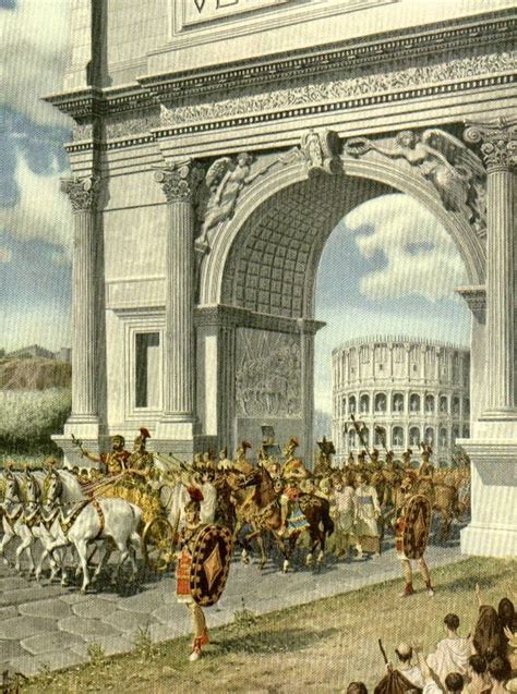 Triumphal procession through the Arch of Titus in the Roman Forum ...