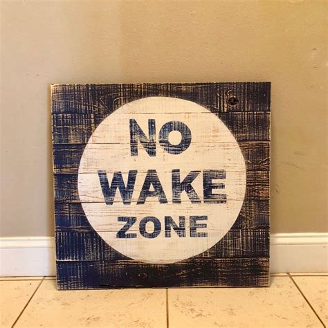 NO WAKE ZONE rustic nautical wood sign baby nursery | Etsy | No wake ...