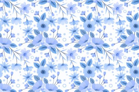 Floral Pattern on Blue Background. Graphic by ranger262 · Creative Fabrica