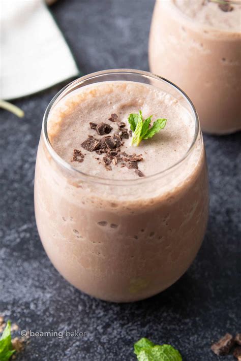 Mint Chocolate Protein Shake (Easy, High Protein) - Beaming Baker