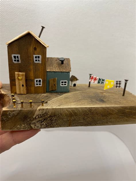 Miniature Decorative Wooden Houses Small Collectable | Etsy