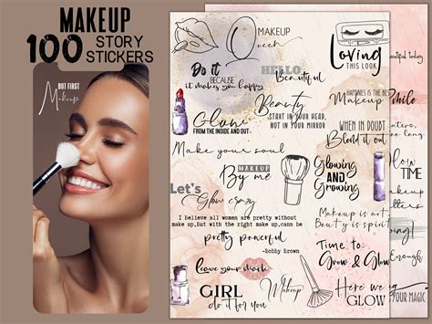 Makeup Instagram Story Stickers Beauty Instagram Stickers - Etsy