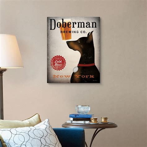 Doberman Brewing Company NY Canvas Wall Art Print, Dog Home Decor | eBay