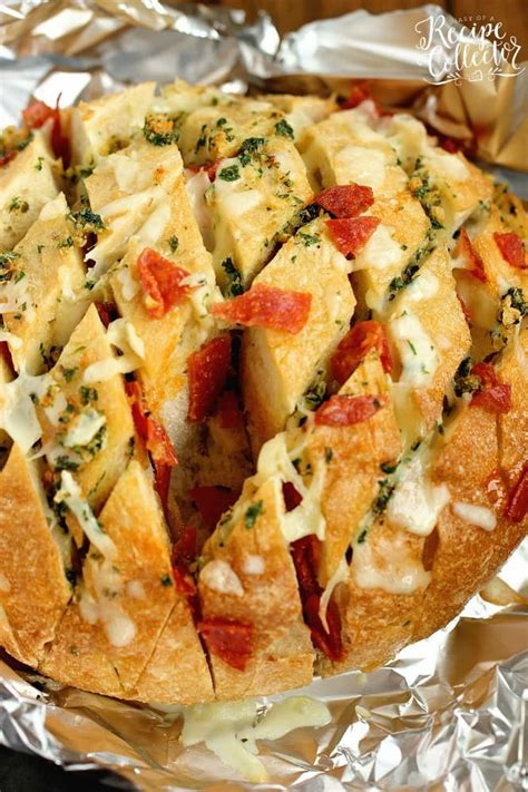 Cheesy Pepperoni Garlic Pull Apart Bread - Diary of A Recipe Collector