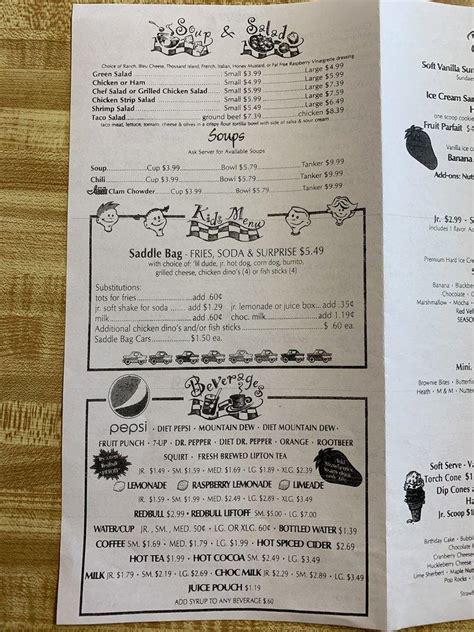 Menu at Davy's Burger Ranch desserts, Prosser