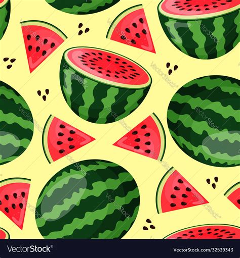 Seamless texture with pieces watermelon Royalty Free Vector