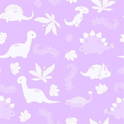 Download Cute Dinosaur Collage Purple Aesthetic Wallpaper | Wallpapers.com