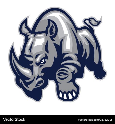 Angry charging rhino Royalty Free Vector Image