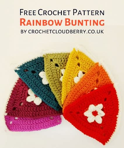 Free Crochet Pattern Rainbow Bunting · Free Crochet Patterns