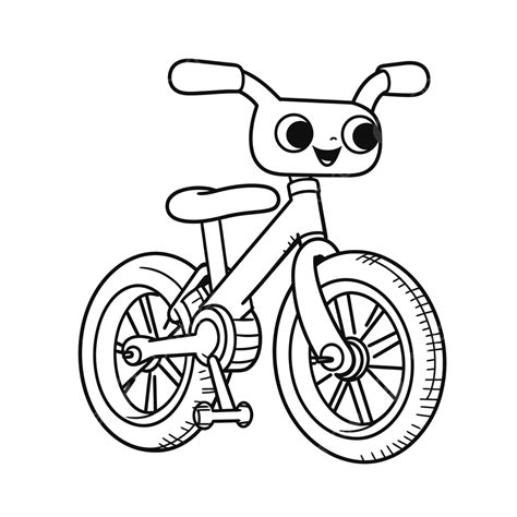 Cute Picture Of A Bike Coloring Page Outline Sketch Drawing Vector, Easy Bike Drawing, Easy Bike ...