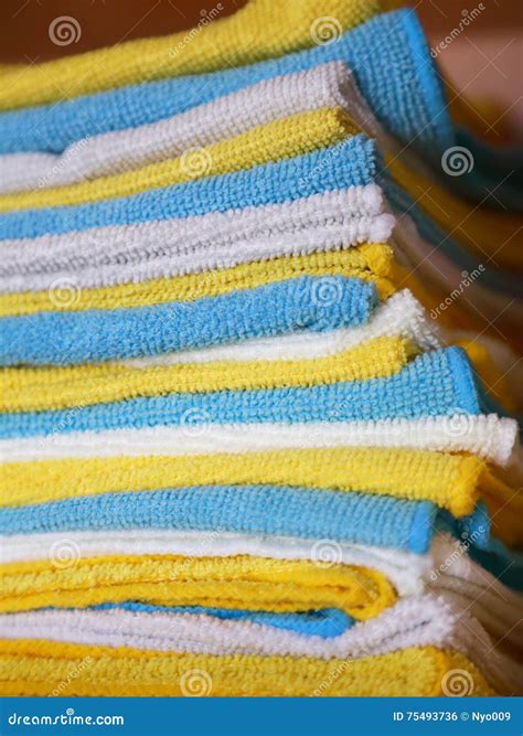 Various Colored Microfiber Cloths Stock Photo - Image of home, macro ...