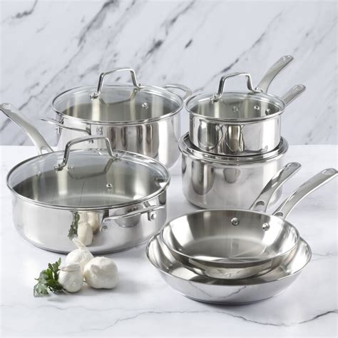 Martha Stewart 10 Pieces Stainless Steel Cookware Set & Reviews | Wayfair