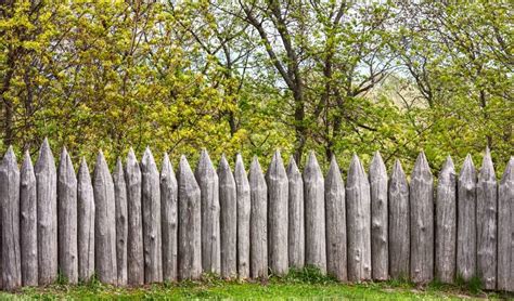 Defensive Wooden Palisade Stockade Stock Image - Image of thick ...