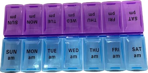 Amazon.com: Weekly Pill Organizer, 14 compartments Medicine Box, 7 Day ...