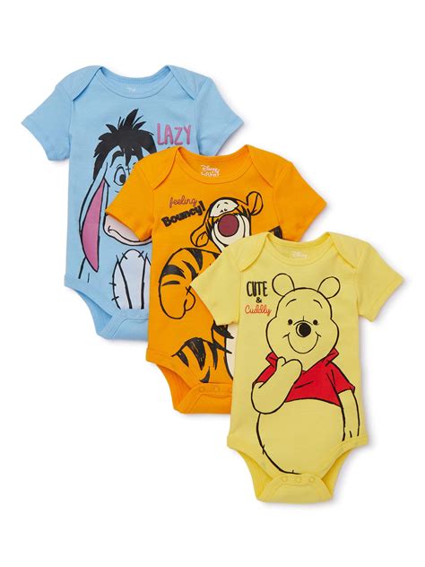 Winnie the Pooh - Winnie the Pooh Baby Boy Graphic Bodysuit, 3 Pack ...