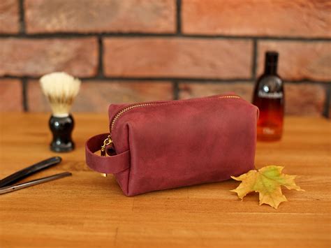 Personalized Toiletry Bag for Men Leather Travel Bag Dopp | Etsy