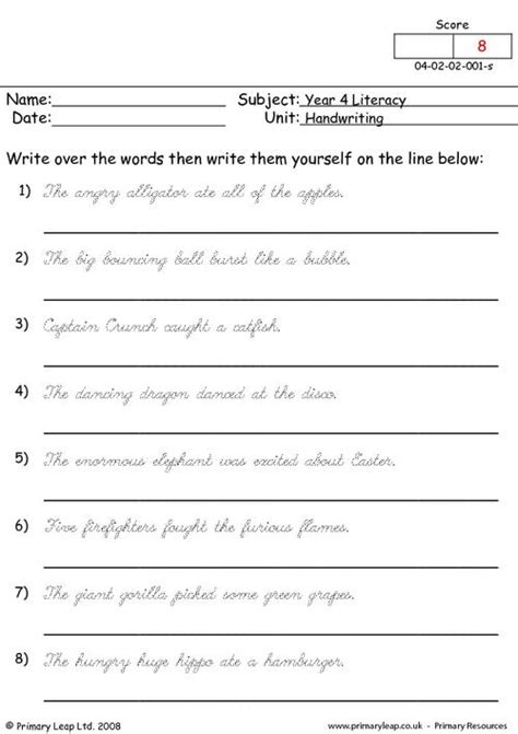 Year 4: Literacy Printable Resources & Free Worksheets for Kids ...