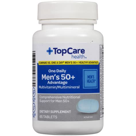 Top Care One Daily Men'S 50+ Advantage Multivitamin/Multimineral Comprehensive Nutritional ...