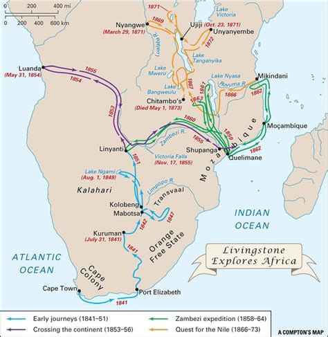 map, David Livingstone, exploration Africa | David livingstone, Livingston, Historical geography