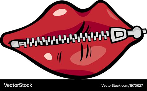 Zipped lips cartoon Royalty Free Vector Image - VectorStock