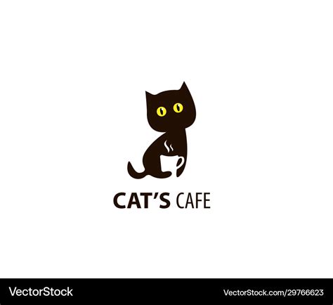 Cats cafe logo design Royalty Free Vector Image