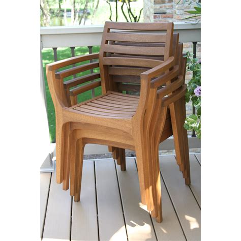 Outdoor Interiors Danish Eucalyptus Stacking Chair & Reviews | Wayfair