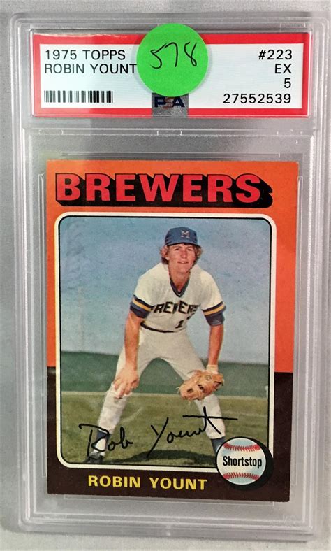 Sold Price: 1975 Topps Robin Yount Rookie Card - PSA 5 - EX - Invalid ...