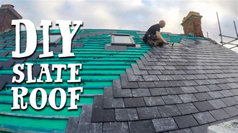 NATURAL SLATE ROOF - First Attempt at Roofing! - YouTube