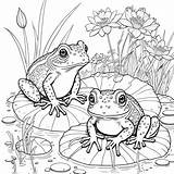 Realistic Frog Coloring Pages sketch template