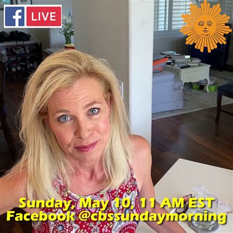 Tracy Smith on Facebook Live May 10 at 11AM EST | Join us #SundayMorning after the show! ☀️ ...