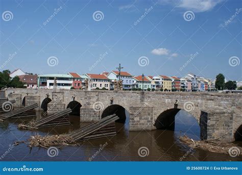 Pisek old stone bridge stock photo. Image of pisek, river - 25600724