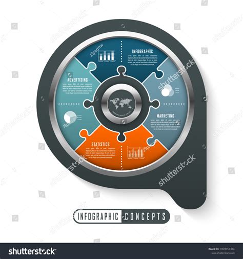 Vector Infographics Puzzle Template Chart Diagram Stock Vector (Royalty Free) 1099853384 ...