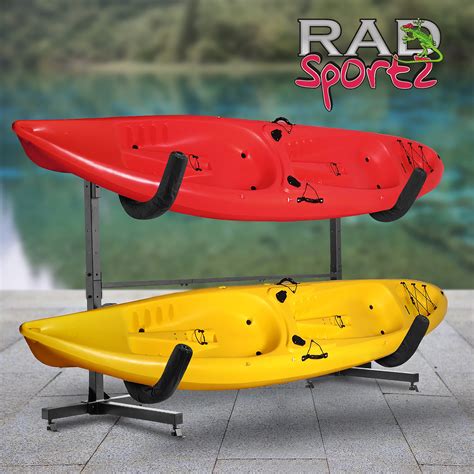 RAD Sportz Deluxe Freestanding Heavy Duty Kayak Rack Two Kayak Storage ...