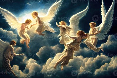 illustration of angels in heaven 21983093 Stock Photo at Vecteezy