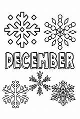 December With Snowflakes coloring Page  Download Print Or Color sketch template