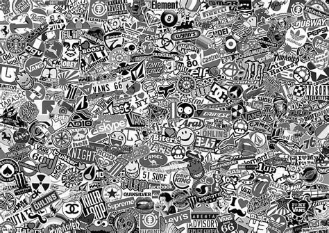 Sticker Bomb Black And White, Anime Sticker Bomb HD wallpaper | Pxfuel