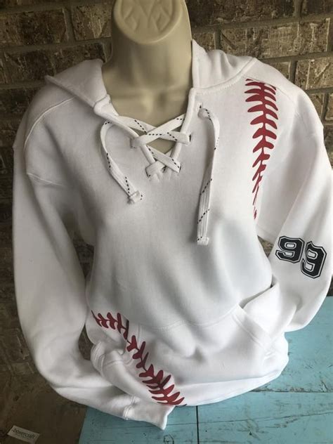 Baseball Hoodie With Lace up Front and Baseball Laces on the - Etsy ...