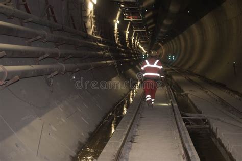 At a Railway Tunnel Construction Site Stock Image - Image of employee, digging: 188449919