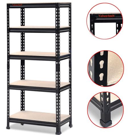 Yaheetech Storage Rack 59.1"H x 27"W x 12"D 5 Shelf Steel Shelving ...