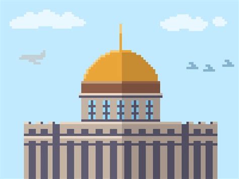 Premium Vector | Pixel art skyscraper roof top