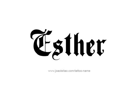 Esther Name Tattoo Designs