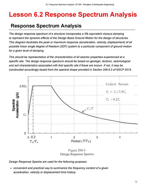 Response Spectrum Analysis - This diagram illustrates the peak or ...