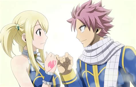 Wallpaper romance, anime, art, pair, two, Fairy Tail, Natsu, Lucy ...