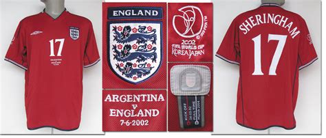 World Cup 2002 match worn football shirt England - Original match worn ...