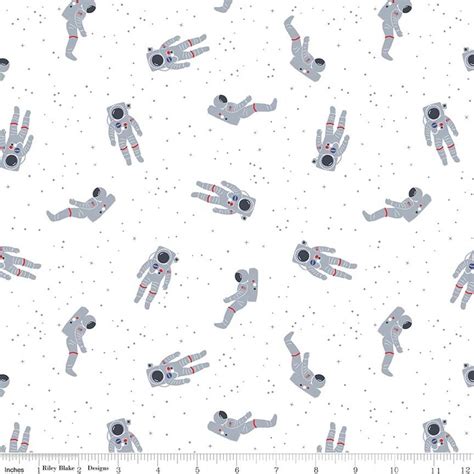 NASA Fabric by the Yard NASA Astronauts on White Sparkle - Etsy