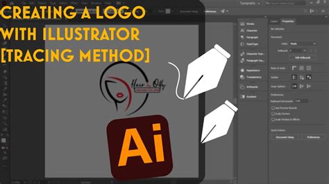 creating a logo with adobe illustrator || the tracing method || - YouTube