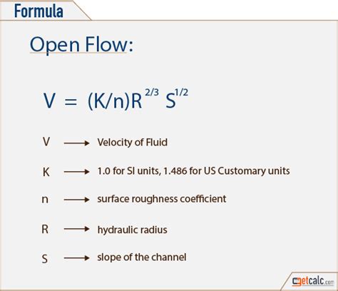 Manning's Open Channel Flow Calculator