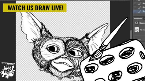 Gizmo from Gremlins - Cleaning Up a Drawing in Photoshop - Inkeater, Fort Lauderdale Artist and ...