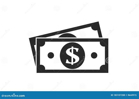 Dollar Bill Icon. Cash and Money Symbol Stock Vector - Illustration of ...