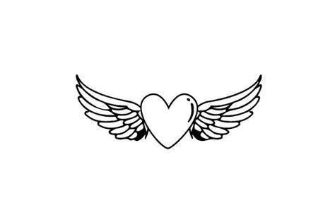 Heart with Wings Tattoo SVG Cut file by Creative Fabrica Crafts ...